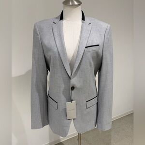 Zara Gray Sport Coat Modern Slim Fit size 48